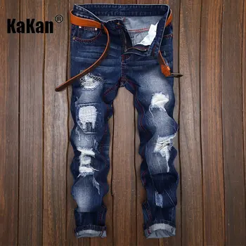 Kakan - европейские и американские летние Новые мужские джинсы с прямыми отверстиями, старые персонализированные оригинальные джинсы Мужские K02-164